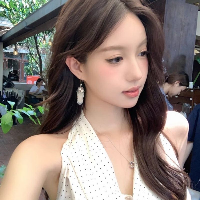 Earring Hook Disc Shell Dangle