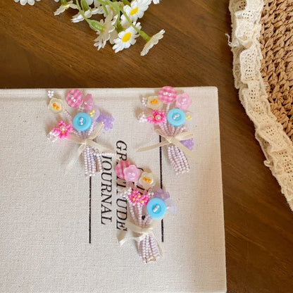 Bead Bow Clip Flower Hair