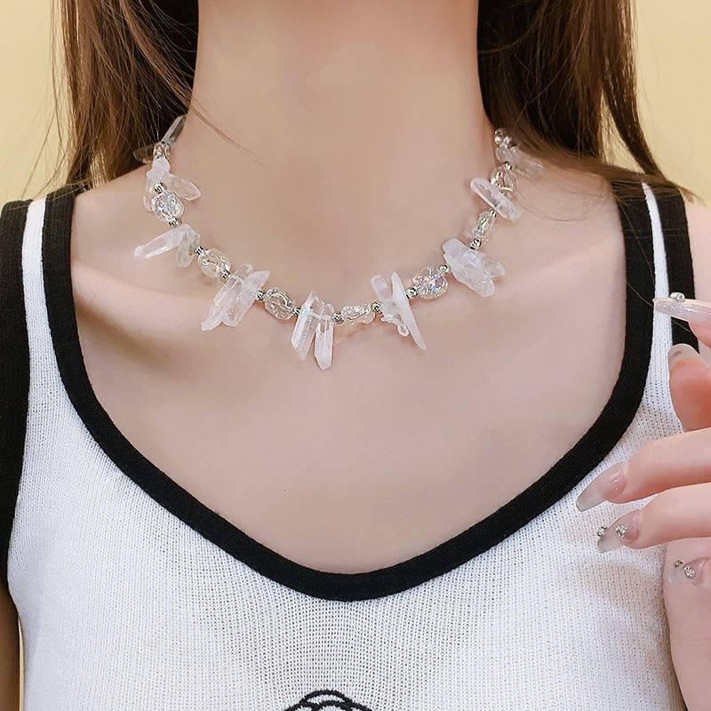 Bead Crystal Faux Necklace