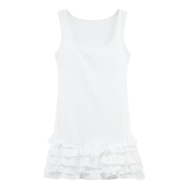 Plain Dress Mini Tiered Sleeveless