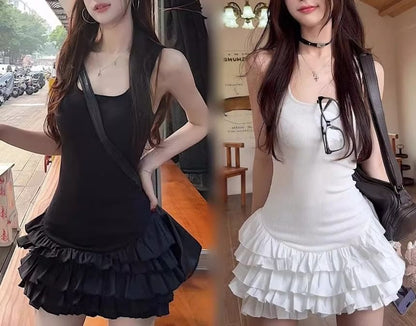 Plain Dress Mini Tiered Sleeveless