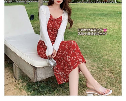 Dress Sleeveless Print V-Neck Maxi Sheath Floral