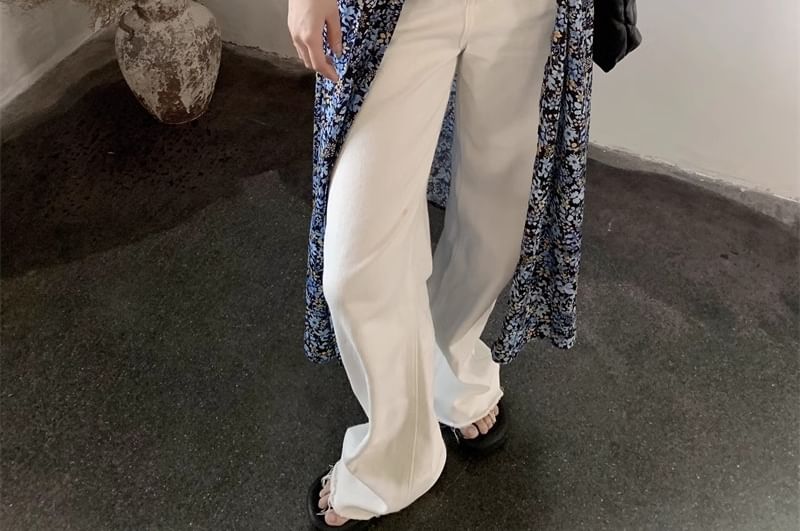 V-Neck Dress Print Floral Midi A-Line Sleeveless