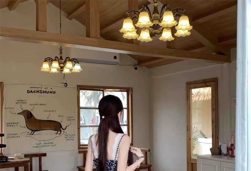 V-Neck Floral / Dress Sleeveless A-Line Cardigan Maxi Print