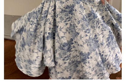 A-Line Dress Floral Print V-Neck Maxi Sleeveless