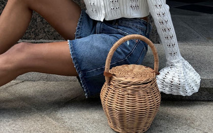 Plain V-Neck Crop Flared-Cuff Cardigan Perforated Button-Up