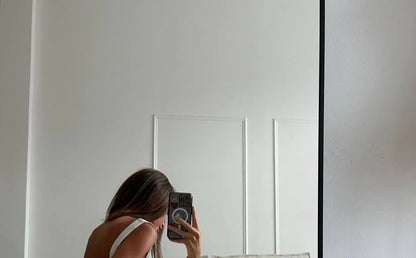 Sleeveless Square Plain Tie A-Line Dress Waist Neck Mini Back Open