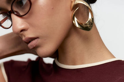 Crop Neck Trim Short-Sleeve Contrast Tee Fit Crew Slim