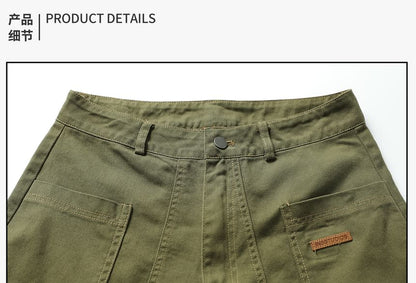 Unisex Stitched Wide-Leg Denim Jorts