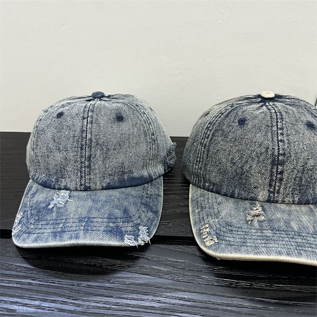 Denim Cap Distressed Baseball
