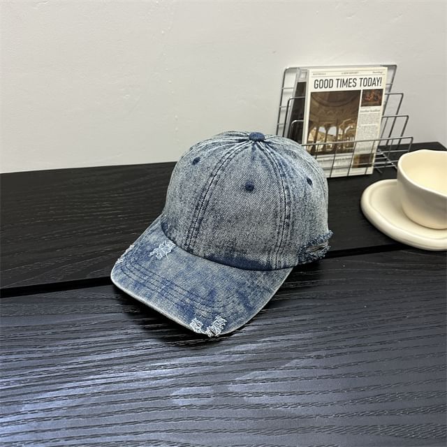 Denim Cap Distressed Baseball