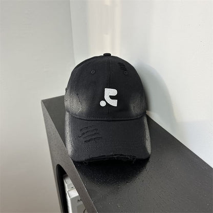 Distressed Baseball Cap Embroidered
