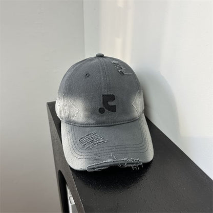Distressed Baseball Cap Embroidered