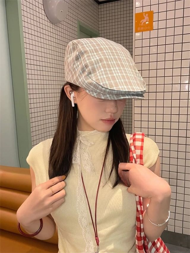 Plaid Flat Cap