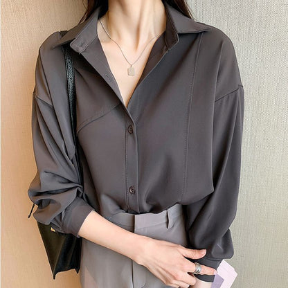 Plain Long-Sleeved Classic Shirt