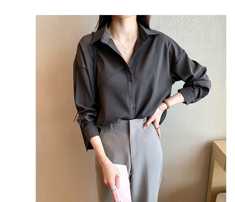 Plain Long-Sleeved Classic Shirt