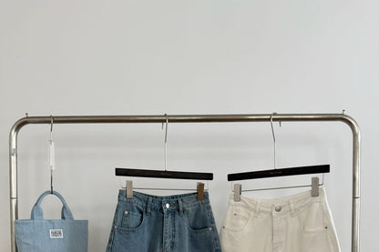 Waist Wide High Denim Shorts Leg