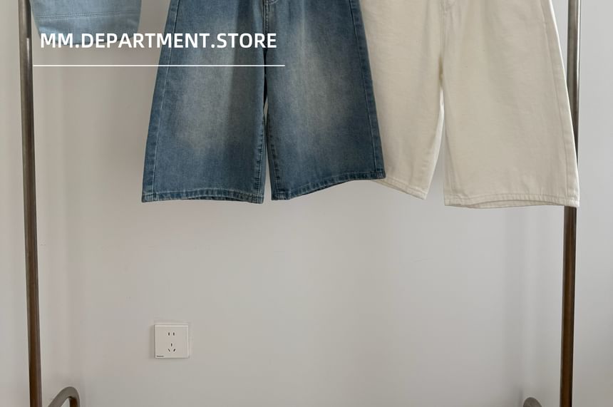 Waist Wide High Denim Shorts Leg