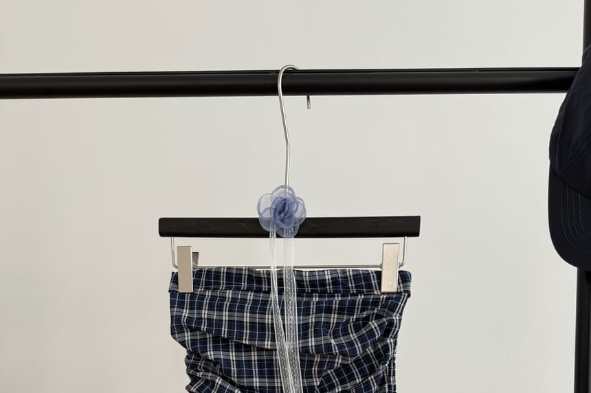 Strapless Flowy Plaid Top