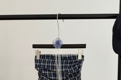 Strapless Flowy Plaid Top