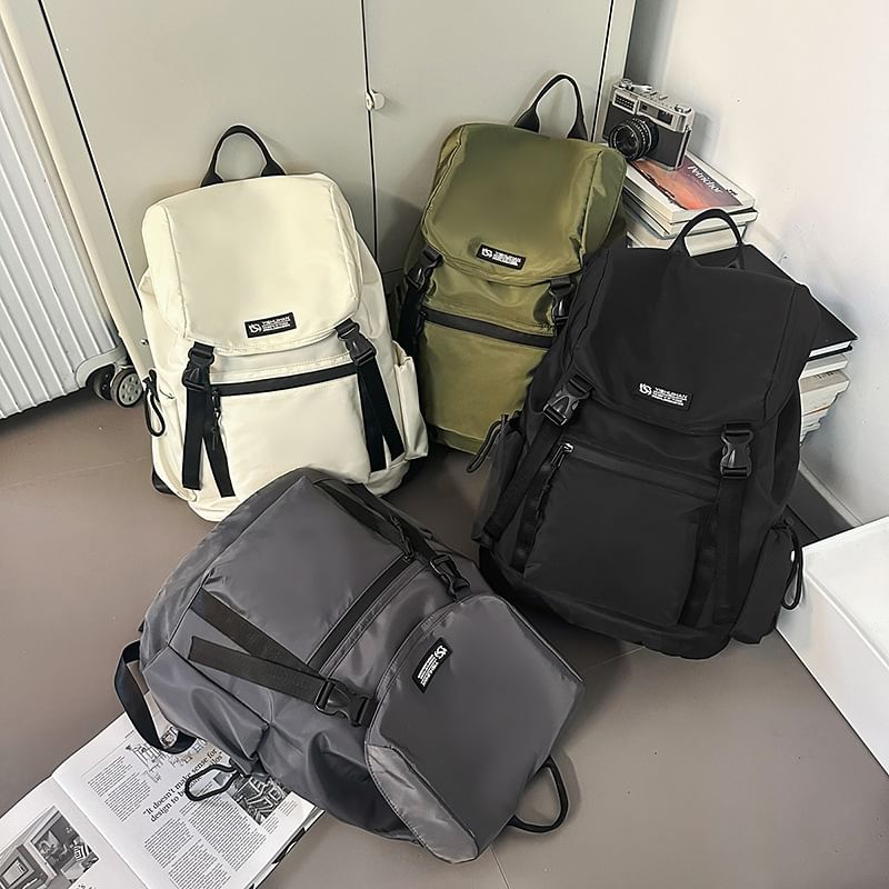 Buckled Backpack Lettering Flap