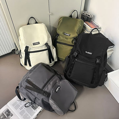 Buckled Backpack Lettering Flap