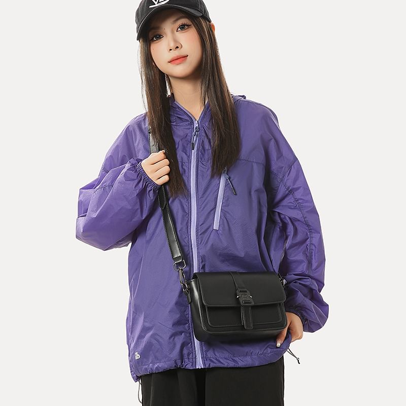 Buckled Faux Leather Satchel