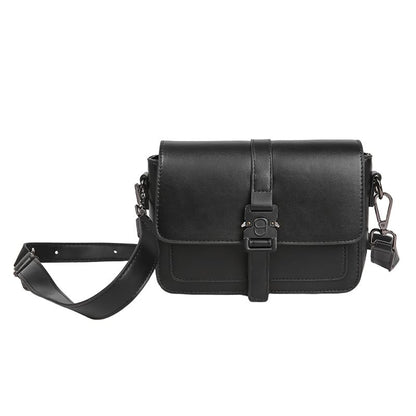 Buckled Faux Leather Satchel