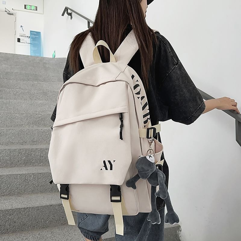 Lettering Flap Backpack