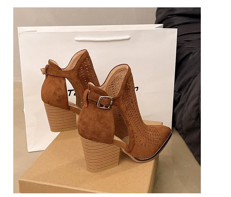 D'Orsay Short Boots Heel Block