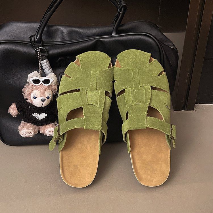 Faux Mules Plain Suede