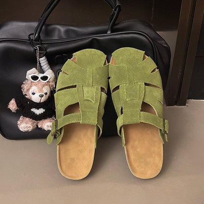 Faux Mules Plain Suede