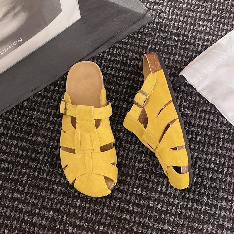 Faux Mules Plain Suede