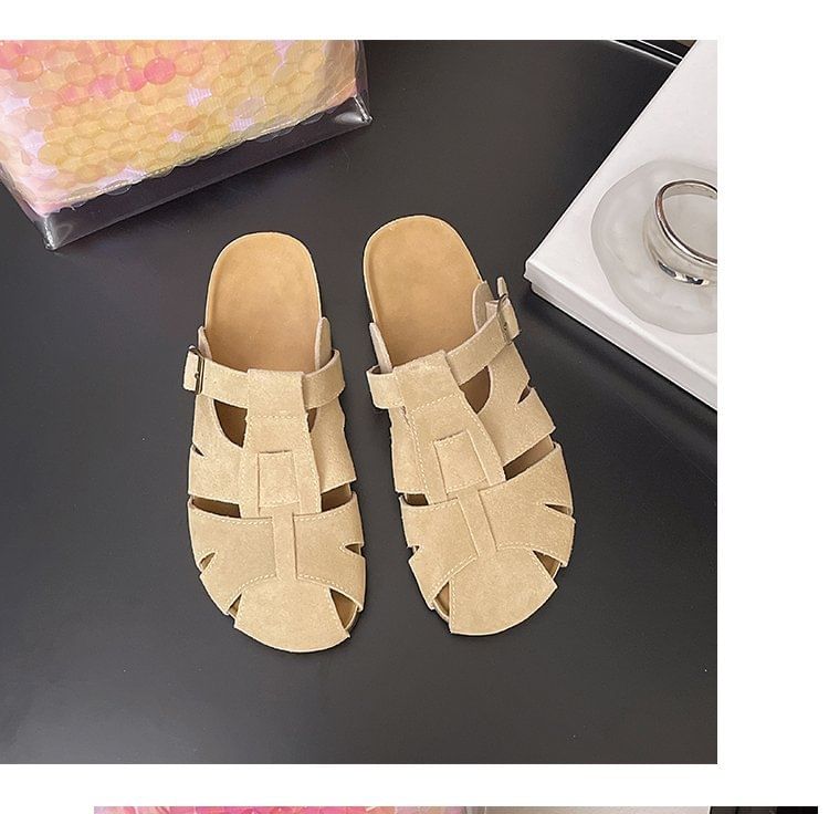 Faux Mules Plain Suede
