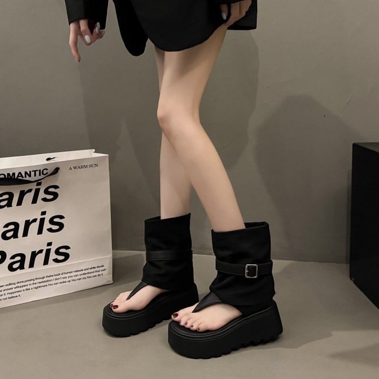 Platform Boots Short Thong