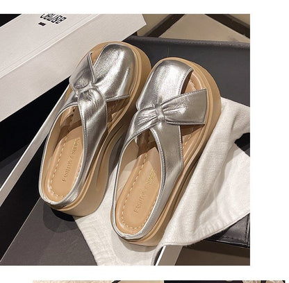 Platform Plain Cross Mules