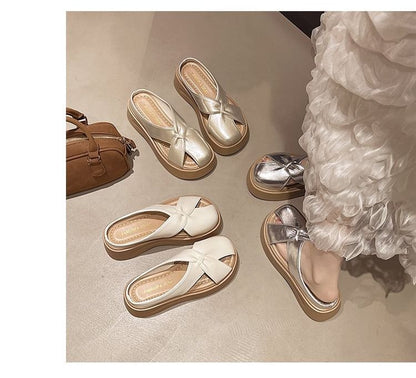 Platform Plain Cross Mules