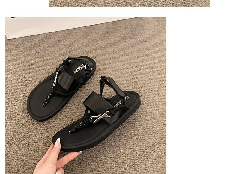 Buckled Thong Sandals
