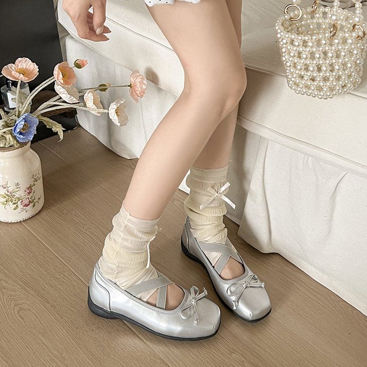 Ballet Square Bow Flats Toe