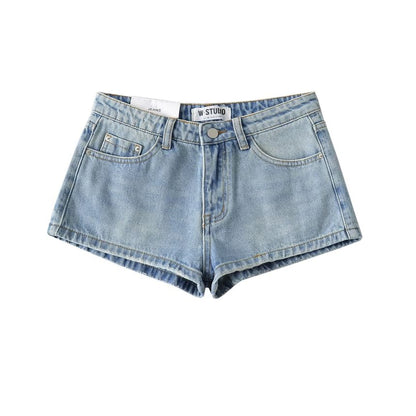 Low Rise Denim Hot Pants