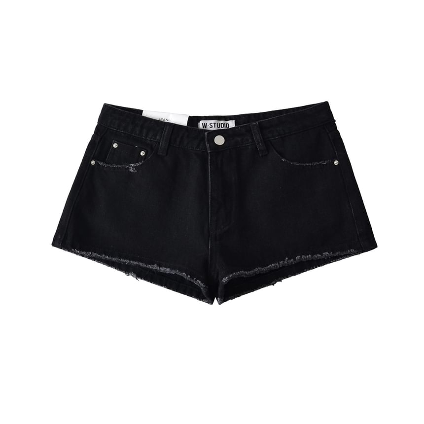 Low Rise Denim Hot Pants