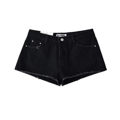 Low Rise Denim Hot Pants
