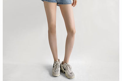 Low Rise Denim Hot Pants
