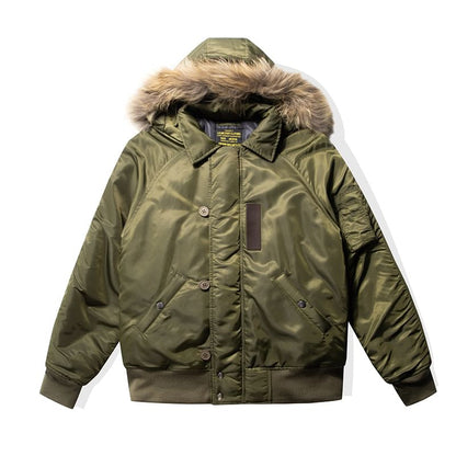 Detachable Faux Fur-Trim Hooded Parka