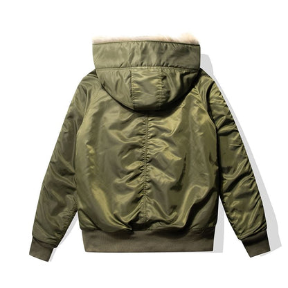 Detachable Faux Fur-Trim Hooded Parka