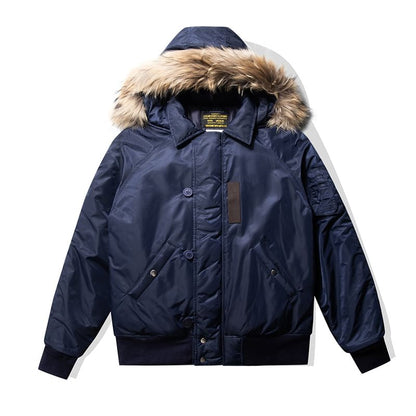 Detachable Faux Fur-Trim Hooded Parka