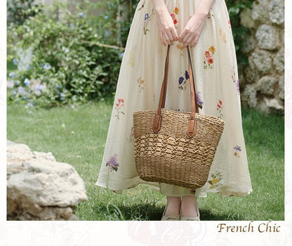 Spaghetti Strap Square Neck Floral Print Maxi A-Line Dress / Plain Crop Cardigan / Set