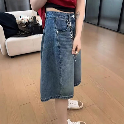 High Waist Washed Jorts