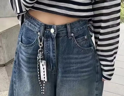 High Waist Washed Jorts