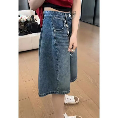High Waist Washed Jorts